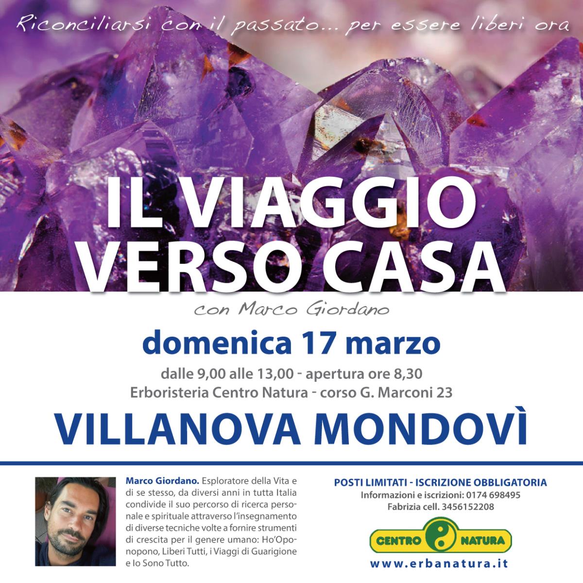 <b>IL VIAGGIO VERSO CASA</b> domenica 17 marzo <b>VILLANOVA MONDOVI (Cuneo)